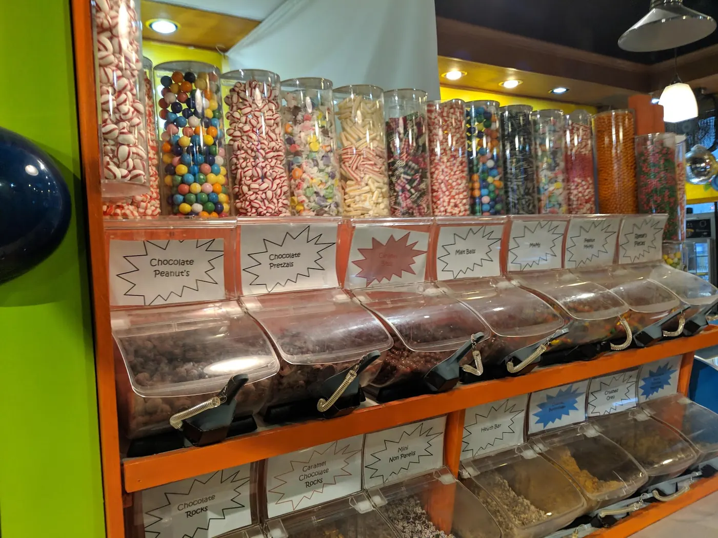 Bulk candy bins and tall candy jars